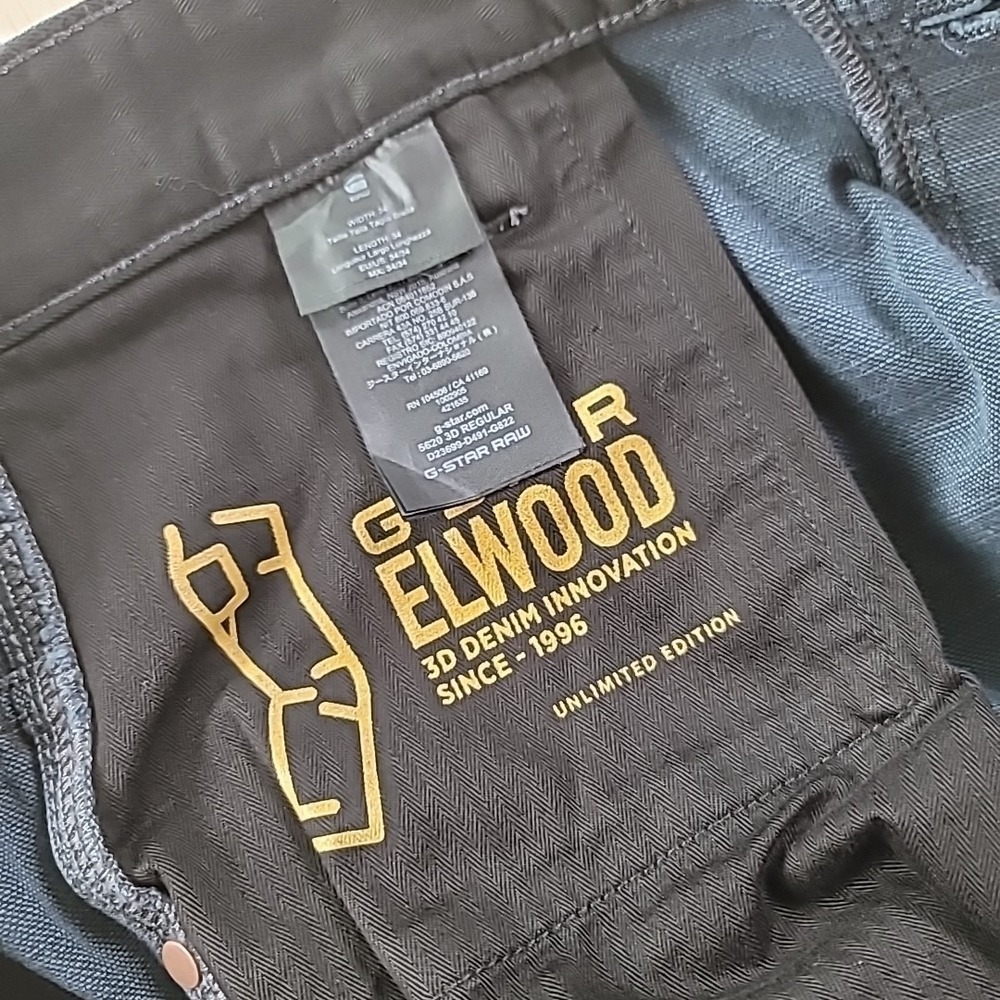 G-Star Raw Jeans 5620 Elwood 3D Regular Mens 34x34‎ Gray Bornite Double Knee NWT - Picture 16 of 16